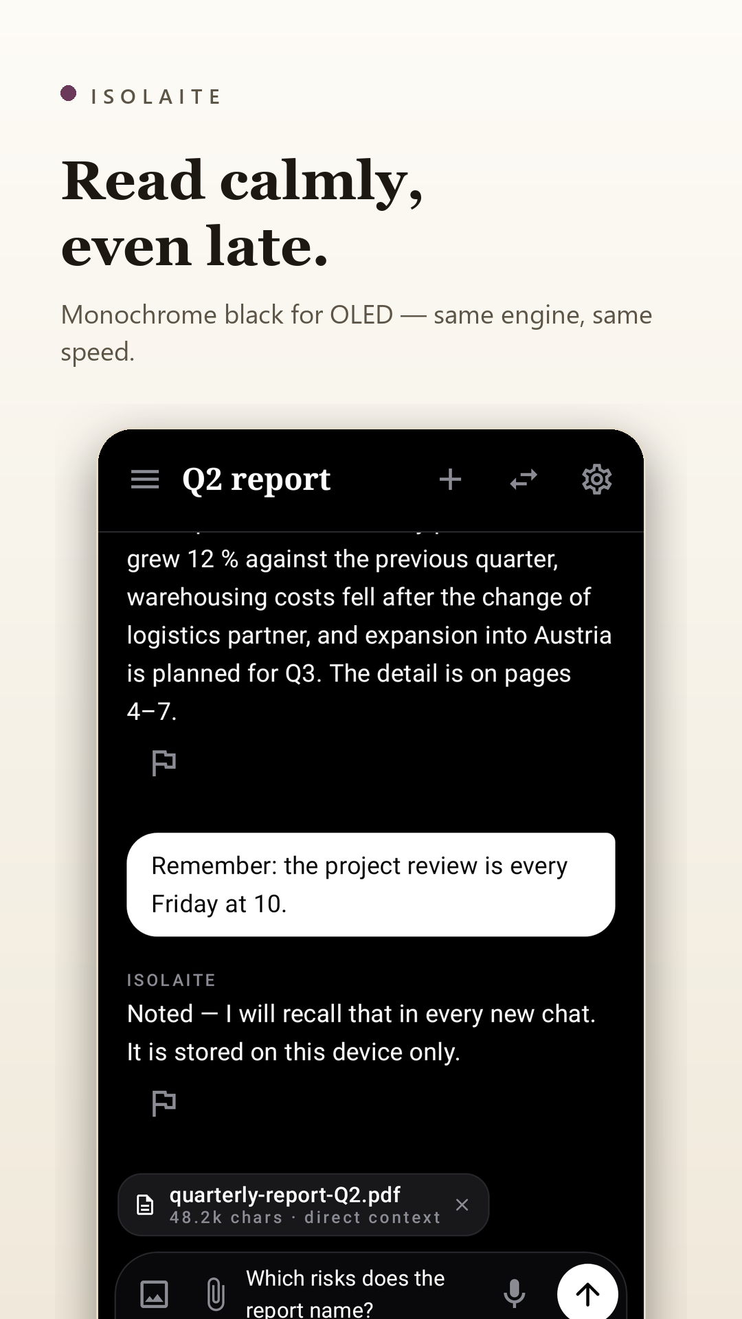 The monochrome dark theme